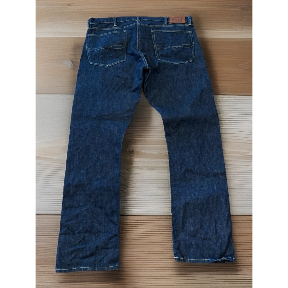 Polo Ralph Lauren Mens 41x32 Jeans Slim 381 Dark Wash Blue Denim Zip Fly - Picture 2 of 9